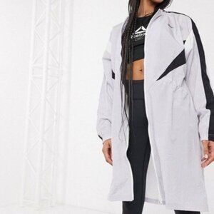 New Reebok Woven Long Sleeve Stirling Gray Bomber Collar 3/4 Length Coat XL
